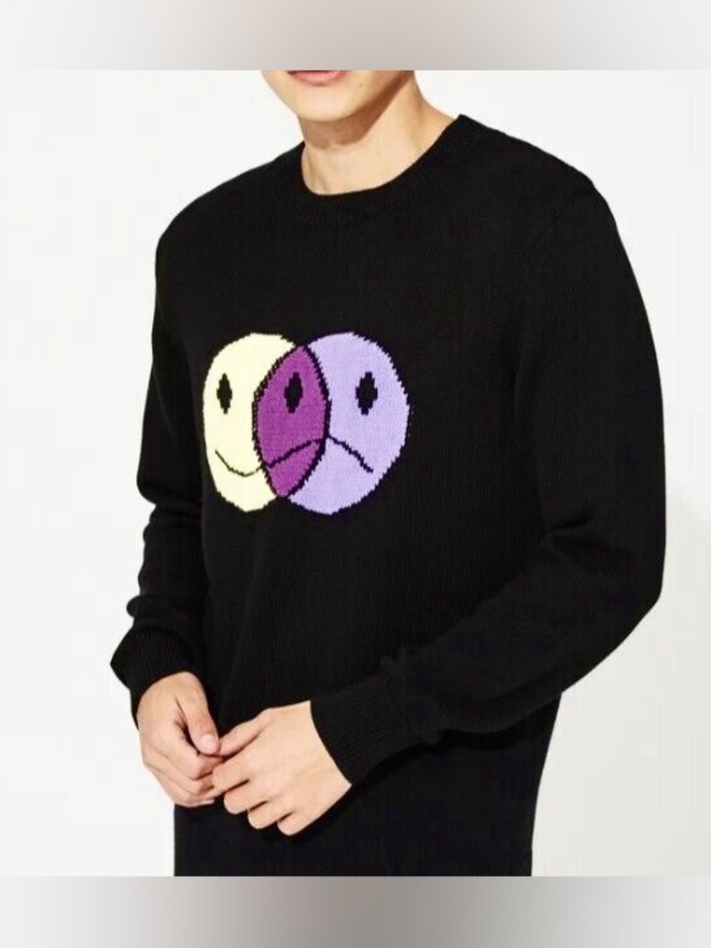 WeSC America Inc Leon Funny N Sad Sweater in Black - Size M